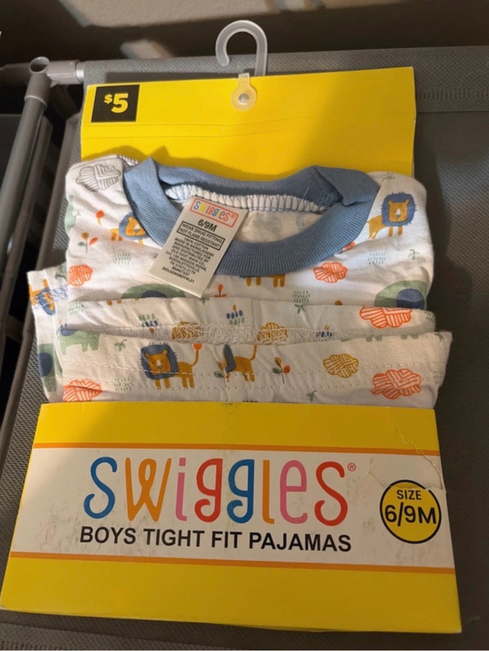 Swiggles Boys White Pajama Set with Blue Trim and Orange Accents